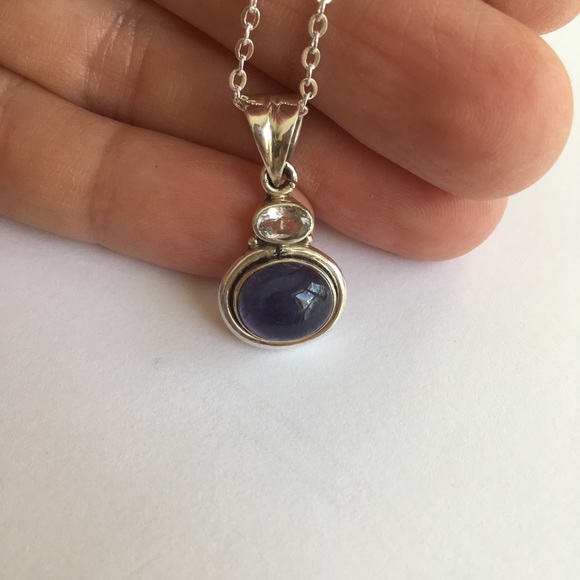 Iolite and Herkimer diamond Pendant ✨ - Picture 6 of 6